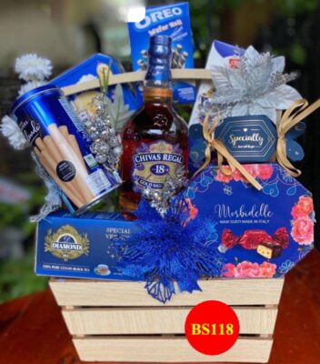 Giỏ quà tết chivas thường sẽ gồm các thành phần chất lượng