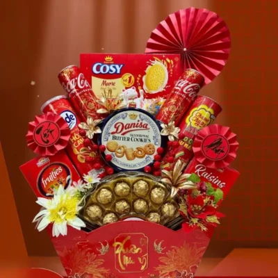 Giỏ quà tết giá rẻ, thiết kế đẹp mắt